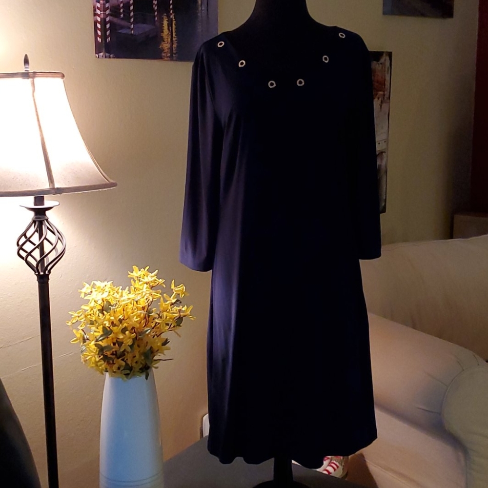 Navy blue long sleeved dress
